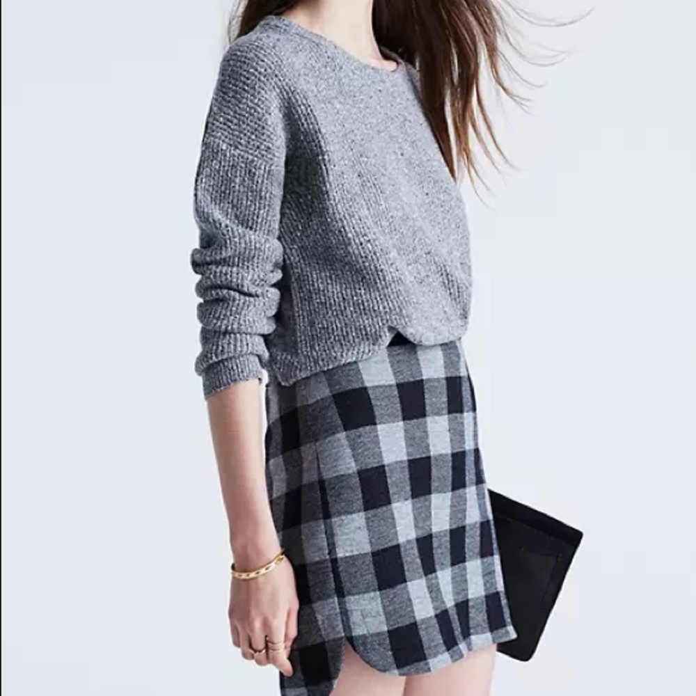 Madewell shirt tail skirt in plaid